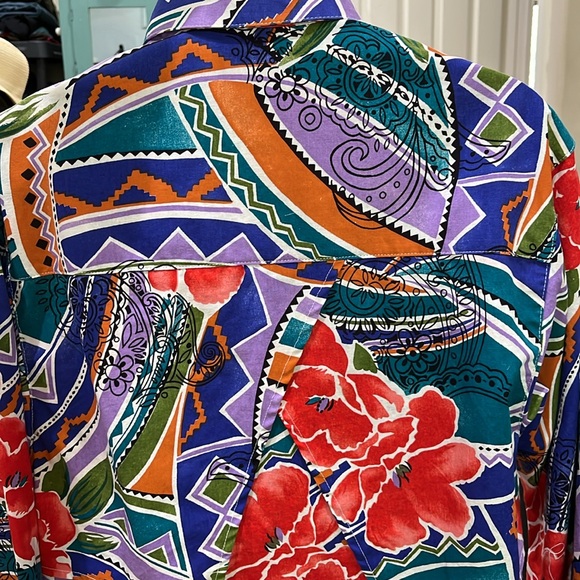 Clearance! ⚠️ Frontier Series Vibrant Multi-color Western Button Down LS, Sz.XL - Picture 12 of 16
